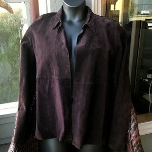 ISDA & co, vintage blackberry suede leather jacket, L